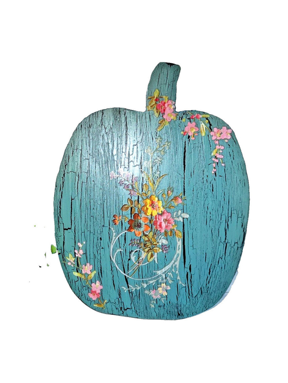 Rustic Handmade floral  Wood Cutting Board Folk Art Farmhouse Cottagecore